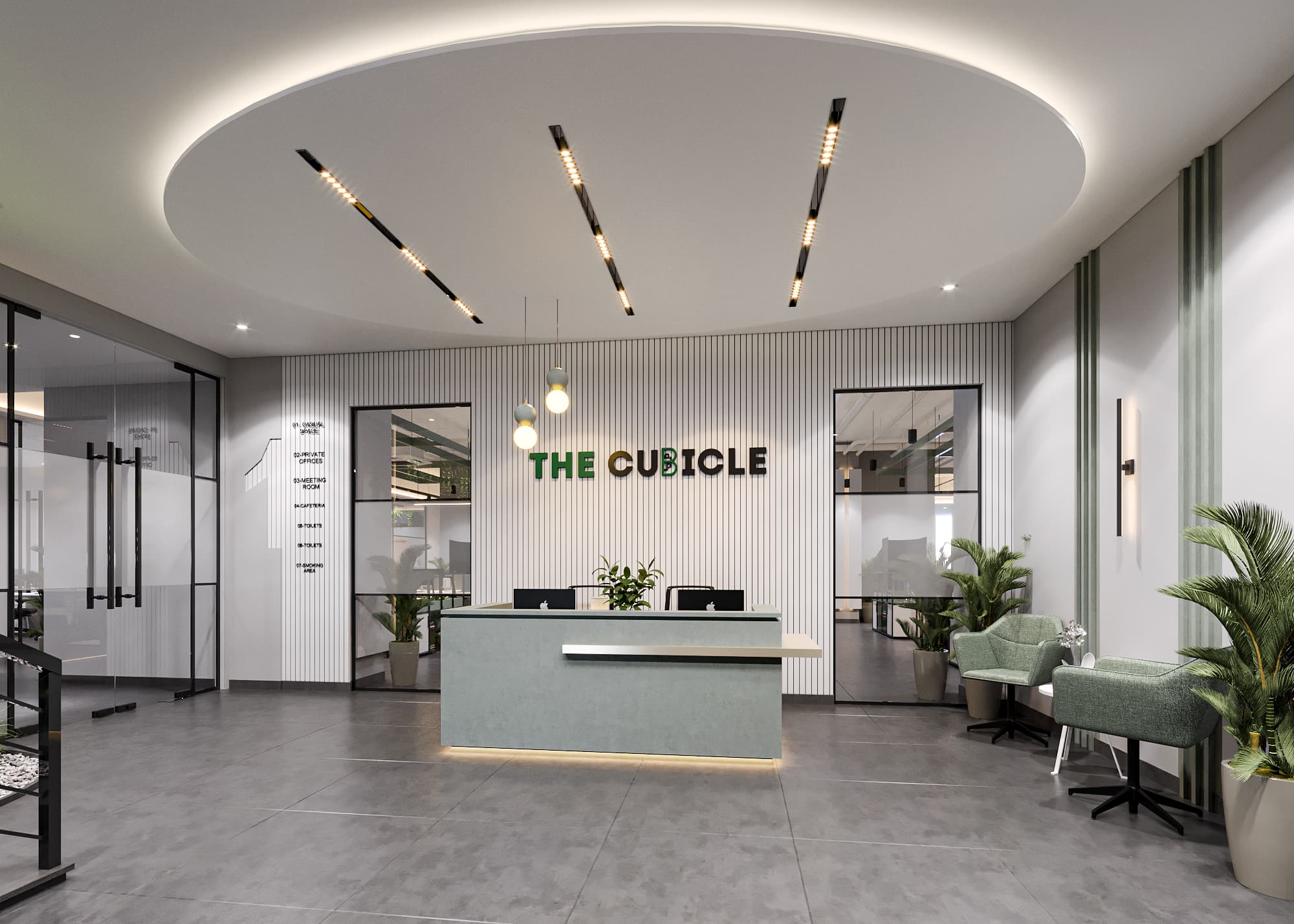 The Cubicle reception area